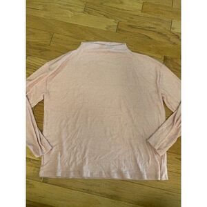 Gap Womens Ribbed Long Sleeve mock neck Light Pink sweater top size large